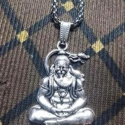 Hanuman Silver Locket With Chain