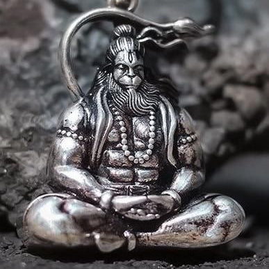 Hanuman Silver Locket With Chain